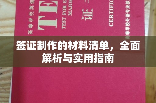 新泰签证制作的材料清单，全面解析与实用指南