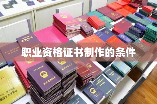 新泰职业资格证书制作的条件