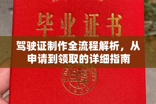新泰驾驶证制作全流程解析，从申请到领取的详细指南